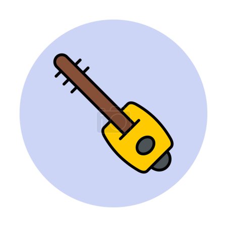 Ilustración de Shamisen llenado vector icono de diseño - Imagen libre de derechos