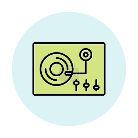 Ilustración de Sencillo reproductor de vinilo icono de la plataforma giratoria, vector de ilustración - Imagen libre de derechos