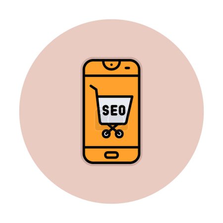 Illustration for Seo modern icon and smartphone vector illustration  design - Royalty Free Image