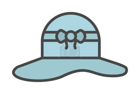 Ilustración de Sol sombrero icono vector ilustración - Imagen libre de derechos