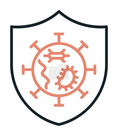 Illustration for Germs Protected shield icon vector illustration - Royalty Free Image