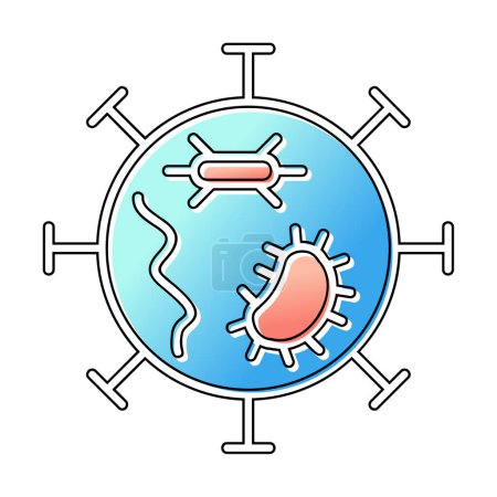 Téléchargez les illustrations : Covid-19 signe de particule, dessin d'illustration vectorielle, icône de virus - en licence libre de droit