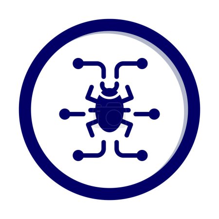 Ilustración de Simple icono de virus digital, ilustración de vectores - Imagen libre de derechos