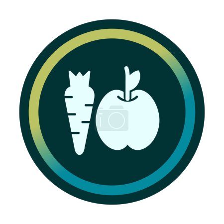 Illustration for Simple Healthy Food, apple and carrot icon, vector illustration - Royalty Free Image