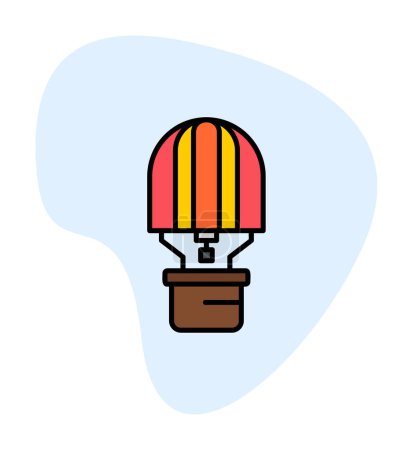 Téléchargez les illustrations : Icône web de montgolfière illustration simple - en licence libre de droit