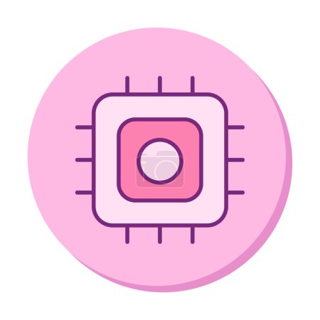 Ilustración de Simple plano Procesador línea vector icono - Imagen libre de derechos