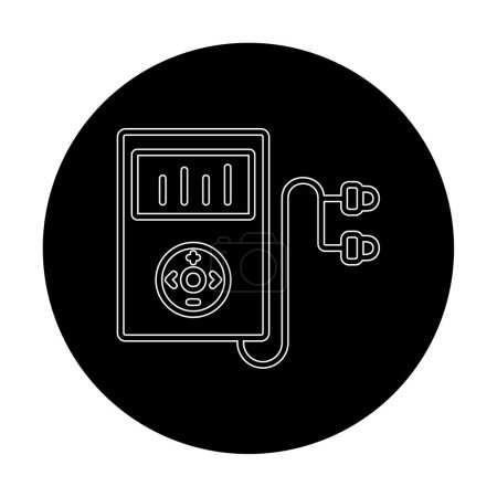 Ilustración de Reproductor Mp3 con icono de auriculares, ilustración vectorial - Imagen libre de derechos
