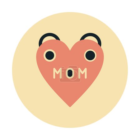 Illustration for Mother's day icon, greeting card template, vector illustration - Royalty Free Image