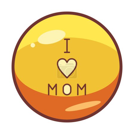 Ilustración de Me encanta mamá icono plano, vector de ilustración - Imagen libre de derechos