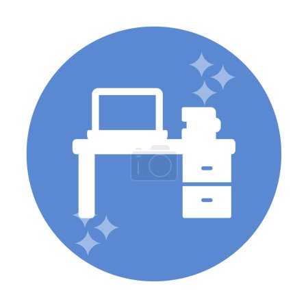Téléchargez les illustrations : Vector illustration of Office Desk icon - en licence libre de droit