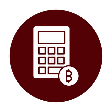 Téléchargez les illustrations : Calculatrice crypto-monnaie icône web illustration simple - en licence libre de droit