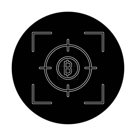 Illustration for Flat bitcoin and target. web icon  design - Royalty Free Image