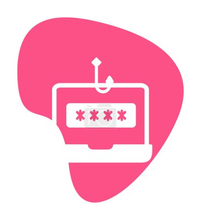Ilustración de Contraseña icono de phishing, el logotipo en el fondo - Imagen libre de derechos