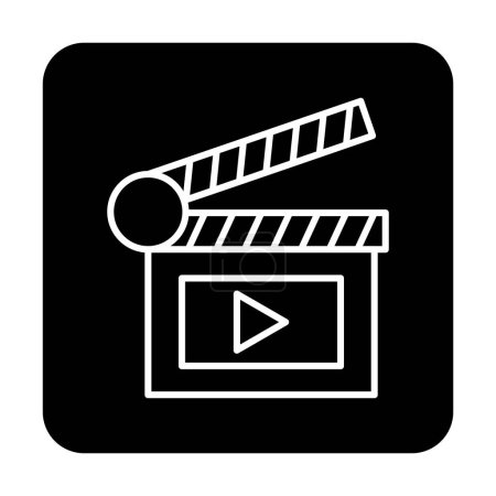 Illustration for Clapperboard vector flat colour icon - Royalty Free Image