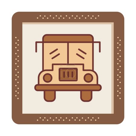 Ilustración de Piso Autobús escolar. icono web diseño de ilustración simple - Imagen libre de derechos