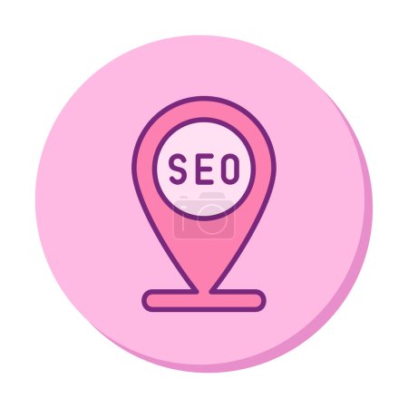 Ilustración de Icono de pin de ubicación con signo seo, vector ilustración diseño simple - Imagen libre de derechos