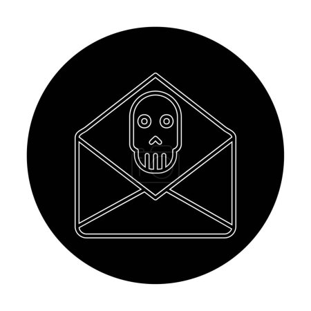 Ilustración de Icono de correo electrónico con signo de virus, vector ilustración diseño simple - Imagen libre de derechos