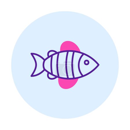 Téléchargez les illustrations : Illustration simple icône poisson plat - en licence libre de droit