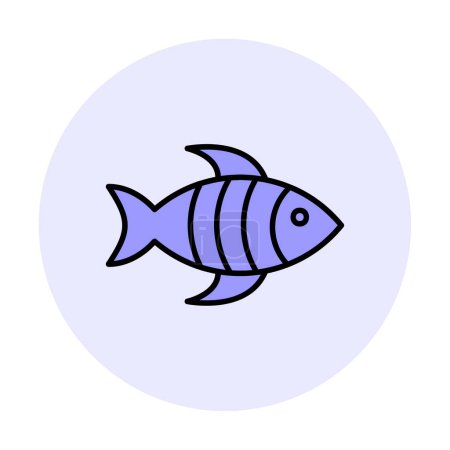 Illustration for Simple flat fish icon illustration - Royalty Free Image