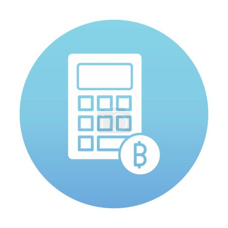 Téléchargez les illustrations : Calculatrice crypto-monnaie icône web illustration simple - en licence libre de droit