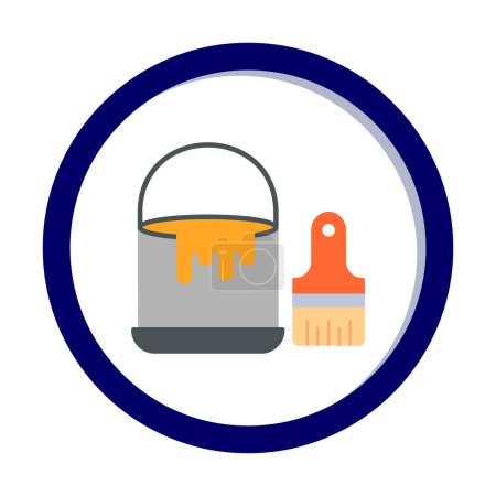 Photo for Paint brush and bucket vector illustration, icon element background - Royalty Free Image