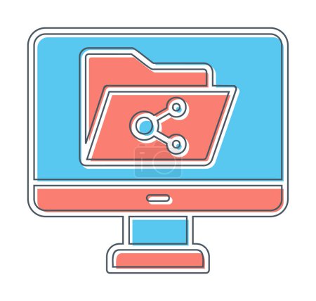 Illustration for Simple File Sharing icon, vector illustration - Royalty Free Image