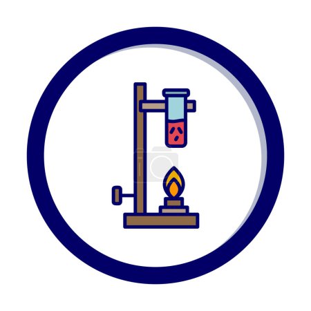 Illustration for Bunsen burner linear icon. Laboratory instrument. - Royalty Free Image