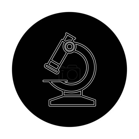 Téléchargez les illustrations : Illustration simple d'icône vectorielle de microscope plat - en licence libre de droit