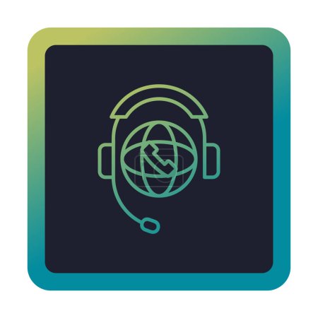 Illustration for Simple World Call Center Support icon, vector illustration - Royalty Free Image