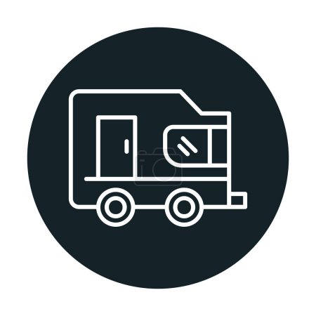 Téléchargez les illustrations : Illustration vectorielle simple d'icône de caravane - en licence libre de droit