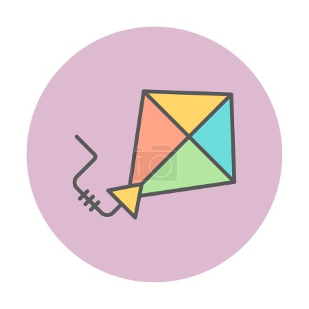 Illustration for Kite color icon. vector illustration - Royalty Free Image