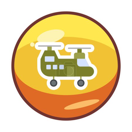 Illustration for Military Heliciopter vector icon. style is flat - Royalty Free Image