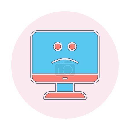 Ilustración de Pantalla azul en el icono de la computadora, símbolo de error, diseño de ilustración, gráfico vectorial - Imagen libre de derechos