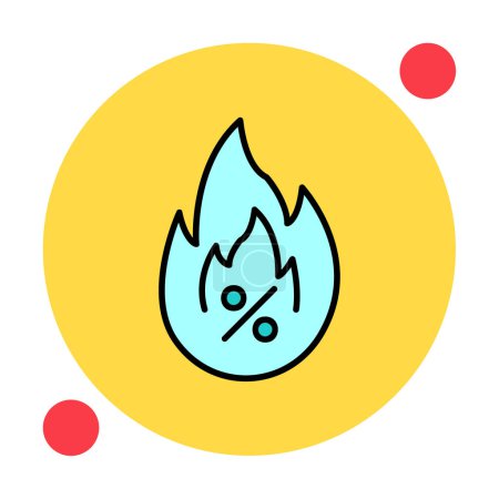 Ilustración de Fuego plano simple con diseño de ilustración de vectores de icono de venta caliente - Imagen libre de derechos