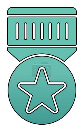 Téléchargez les illustrations : Simple icône de badge militaire, illustration vectorielle - en licence libre de droit
