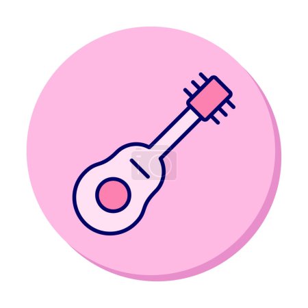 Téléchargez les illustrations : Illustration graphique simple d'icône de guitare - en licence libre de droit