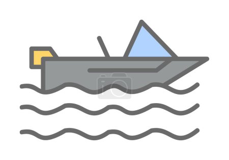 Ilustración de Simple icono de la lancha motora, vector de ilustración - Imagen libre de derechos