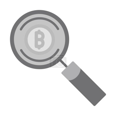 Illustration for Coin magnifying glass icon in filled - outline style - Royalty Free Image