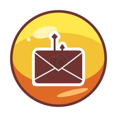 Angelhaken mit Email. Angelbetrug mit Briefumschlag-Symbol. 