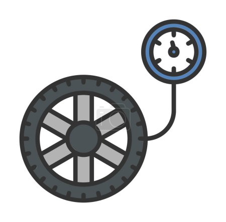 Téléchargez les illustrations : Pression de roue, icône isolée vecteur illustration design - en licence libre de droit