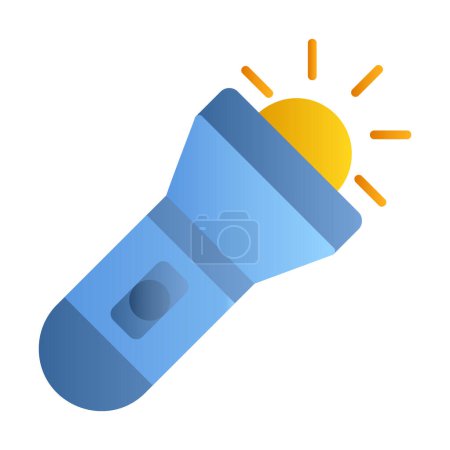 Illustration for Flashlight color icon, vector illustration - Royalty Free Image