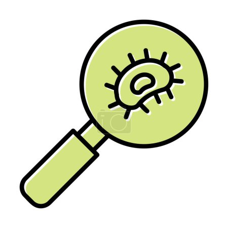 Ilustración de Bacterias Investigación con icono de lupa, ilustración vectorial - Imagen libre de derechos