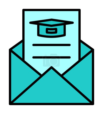 Téléchargez les illustrations : Mail éducation icône, illustration vectorielle - en licence libre de droit