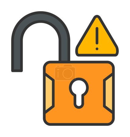 Illustration for Flat Unlock icon vector illustration - Royalty Free Image
