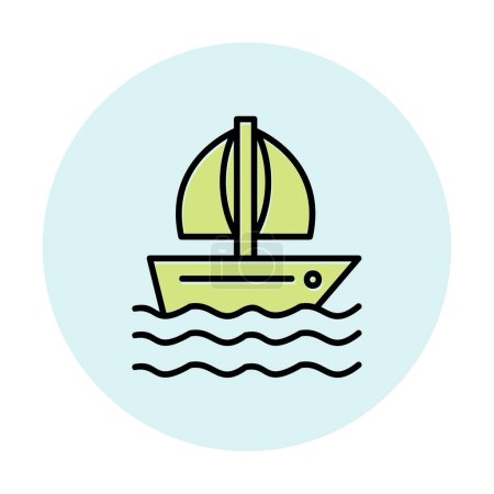 Illustration for Simple  sailboat  icon  vector illustration - Royalty Free Image