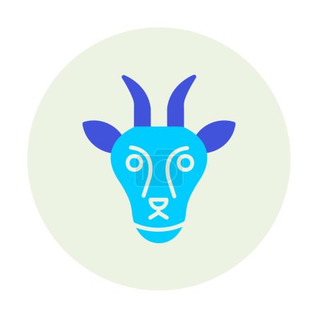 Illustration for Goat head flat vector icon - Royalty Free Image