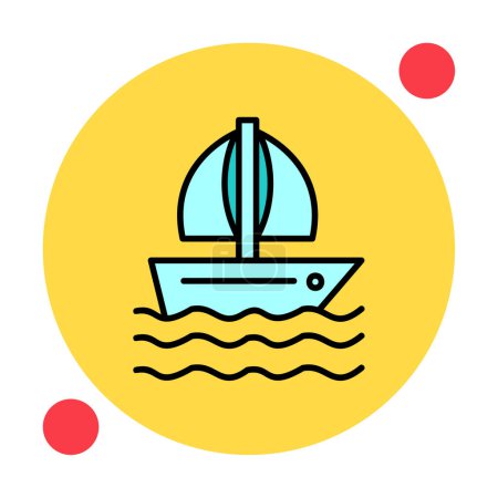 Illustration for Simple  sailboat  icon  vector illustration - Royalty Free Image