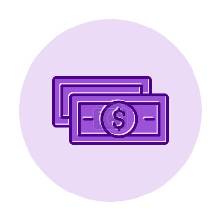 Téléchargez les illustrations : Dollar argent ligne icône, illustration vectorielle - en licence libre de droit
