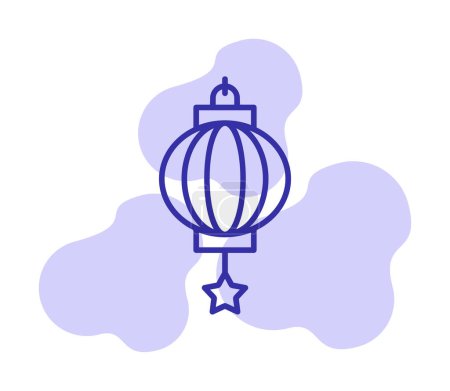 Illustration for Chinese lantern icon, vector illustration - Royalty Free Image