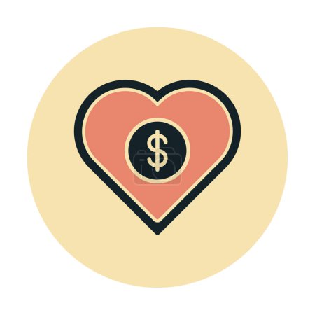 Illustration for Dollar heart favorite icon, vector illustration - Royalty Free Image